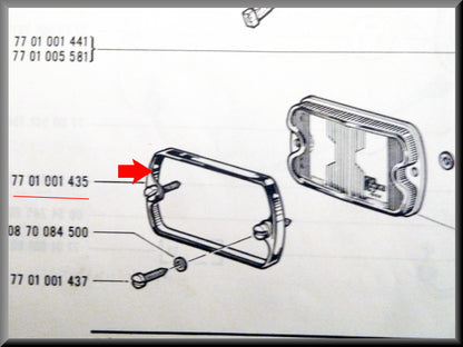 Stainless steel edge spotlight – Renault 16 TS – OEM 7701001435