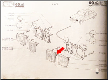 Headlamp glass left inside – Renault 16 TX