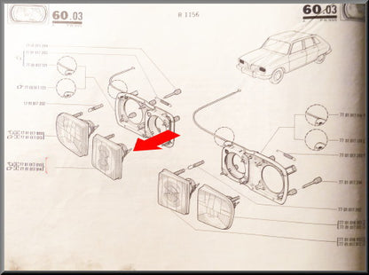 Verre de phare droit intérieur – Renault 16 TX