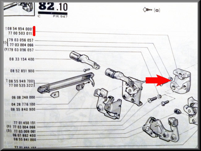 Gâche droite – Renault 16 – OEM 7700503011