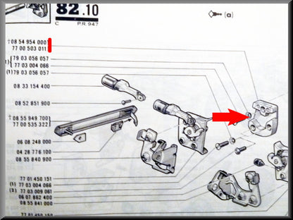 Gâche droite – Renault 16 – OEM 7700503011
