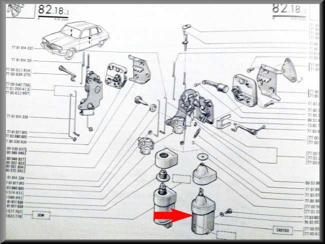 Electromachnetische bediening centrale deurvergrendeling – Renault 16 TS - TX – OEM 7700613347