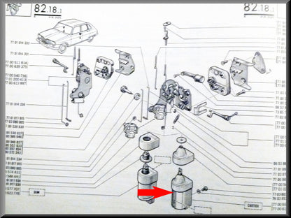 Electromachnetische bediening centrale deurvergrendeling – Renault 16 TS - TX – OEM 7700613347