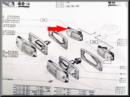 Clignotant droit – Renault 16 L-TL-TS – OEM 0855616600