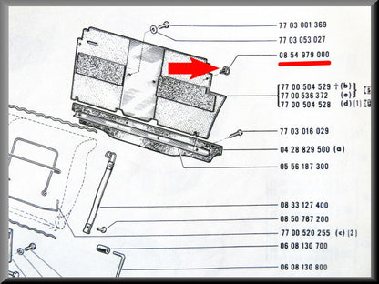 Clip de fixation garniture intérieure – Renault 12 – Renault 4 - Renault 16 - OEM 0854979000