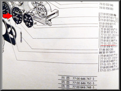 Compteur de vitesse – Renault 16 TX – OEM 7701021229 – Occasion
