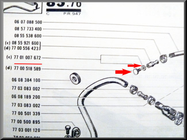 Vis de purge tuyau de dégazage du système de refroidissement – Renault 16 – OEM 7701007672