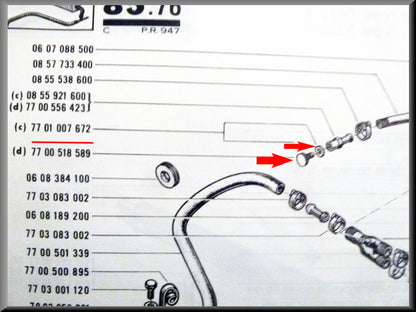 Vis de purge tuyau de dégazage du système de refroidissement – Renault 16 – OEM 7701007672