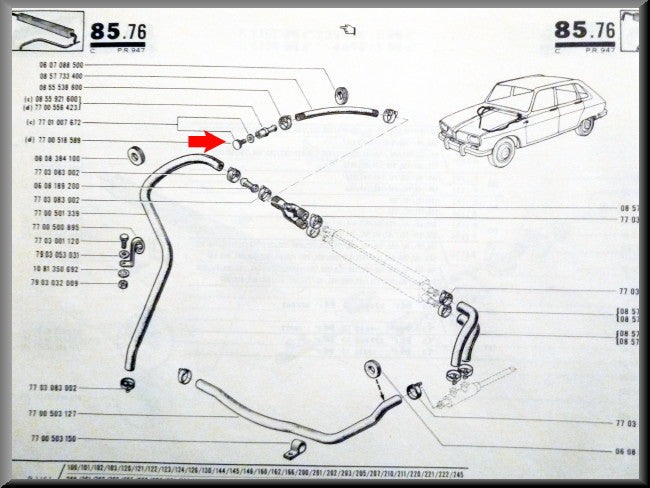 Vis de purge tuyau de dégazage du système de refroidissement – Renault 16 – OEM 7701007672