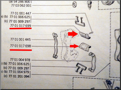 Plaquettes de fixation d'étrier de frein – Renault 12 - Renault 15 - Renault 17 – OEM 7701017699