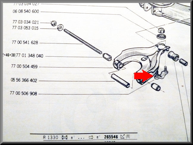 Renfort bras de suspension arrière – Renault 12 – Renault 15 - Renault 17 - Renault 18 - OEM 7700506908