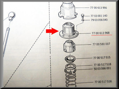Fixation levier de vitesses – Renault 12 – Renault 15 - Renault 17 - OEM 7700613968