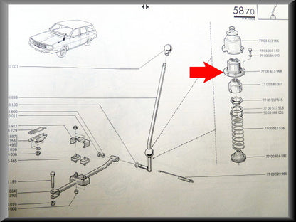 Fixation levier de vitesses – Renault 12 – Renault 15 - Renault 17 - OEM 7700613968