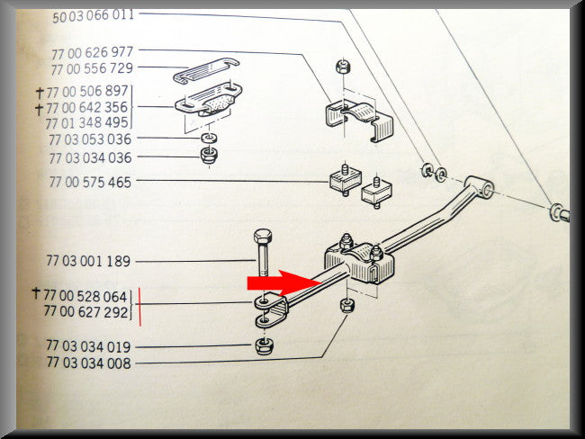 Schakelstang – Renault 12 – Renault 15 - Renault 17 - OEM 7700627292