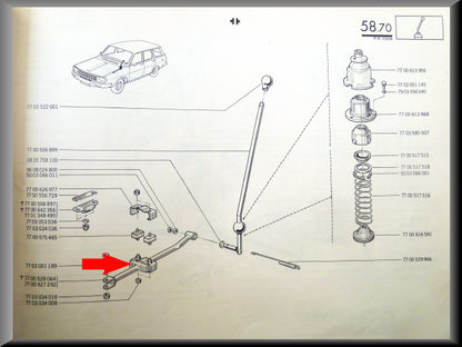 Schakelstang – Renault 12 – Renault 15 - Renault 17 - OEM 7700627292