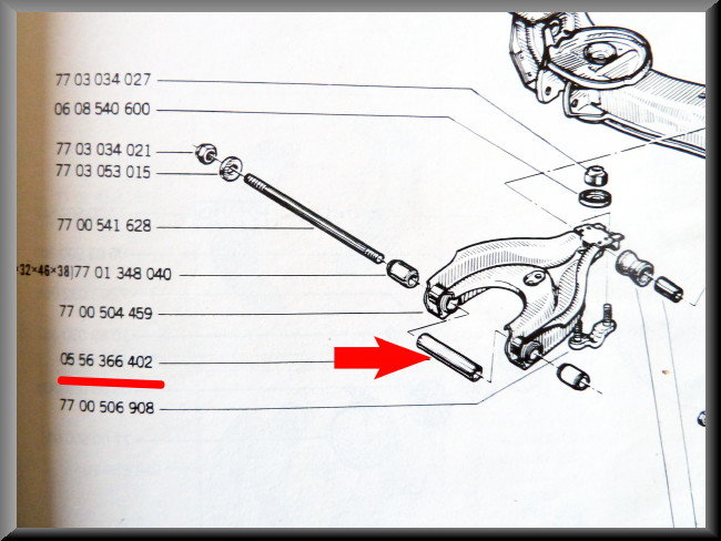 Bague bras de suspension – Renault 12 – Renault 15 - Renault 17 - OEM 0556366402