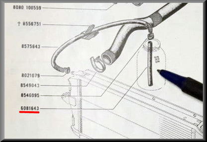 Expansion tank hose – Renault 16 – OEM 0608164300