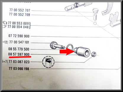 Carter entraînement compteur kilométrique – Renault 16 type 2 (boîtes 336 et 385) – OEM 0857597900