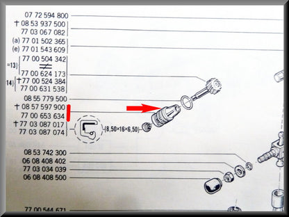 Boîtier d'entraînement du compteur de vitesse – Renault 12 - Renault 16 - nouveau modèle – OEM 7700653634