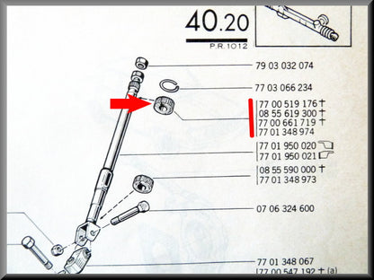 Caoutchouc supérieur colonne de direction – Renault 12 – Renault 16 - Renault divers - OEM 0855589900