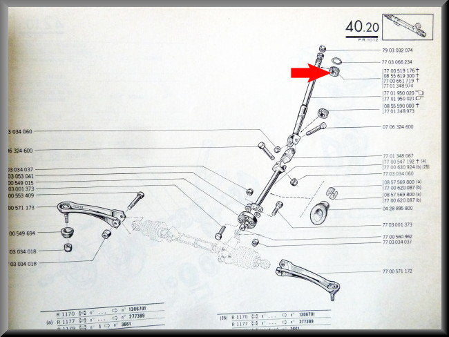 Caoutchouc supérieur colonne de direction – Renault 12 – Renault 16 - Renault divers - OEM 0855589900