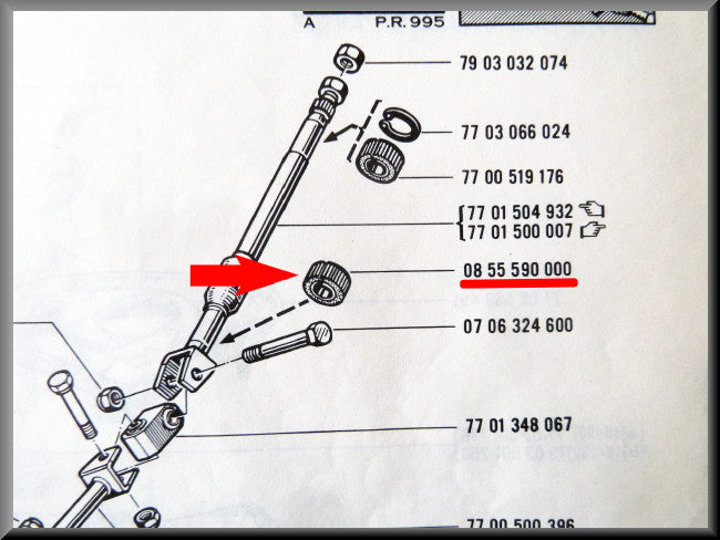 Caoutchouc inférieur colonne de direction – Renault 16 – OEM 0855590000