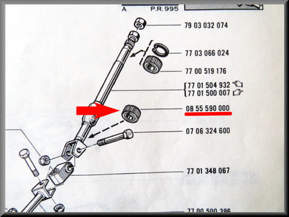 Lower rubber steering column - Renault 16 - OEM 0855590000