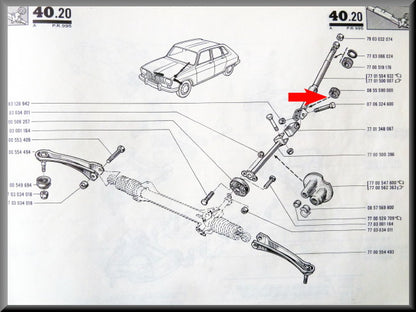 Lower rubber steering column - Renault 16 - OEM 0855590000