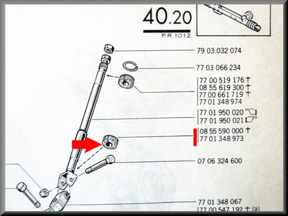 Lower rubber steering column - Renault 12 - OEM 0855590000