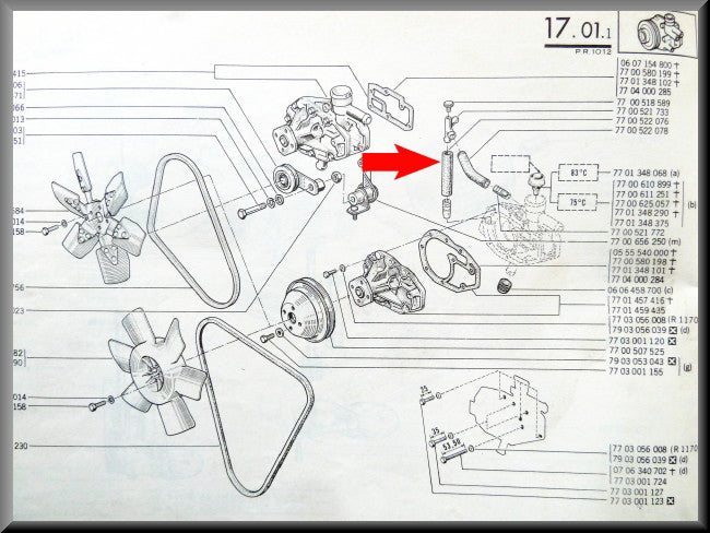 Durite de refroidissement – Renault 12 – OEM 7700522076