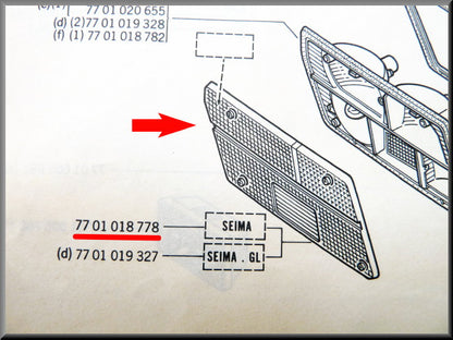 Réflecteur de feu arrière gauche (Pleksan) – Renault 12 – OEM 7701018778A