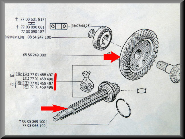 Couronne et pignon (34 et 9 dents) – Renault 12 – Renault 15 - OEM 7701458497