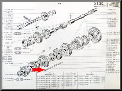Goupille fendue d'axe secondaire – Renault 12 - Renault 16 - Renault 17 – OEM 0855868400