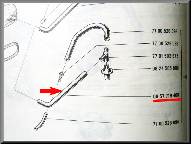 Crankcase ventilation hose – Renault 16 TS – OEM 0857719400