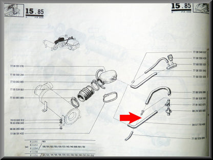 Crankcase ventilation hose – Renault 16 TS – OEM 0857719400