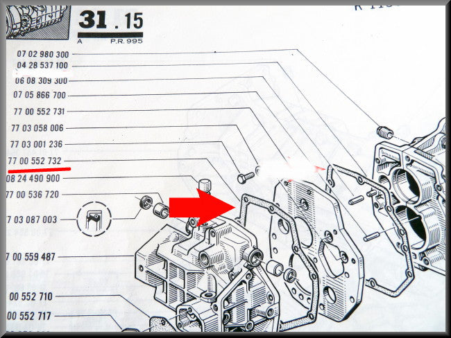 Joint de boîte de vitesses – Renault 16 TX – OEM 7700552732
