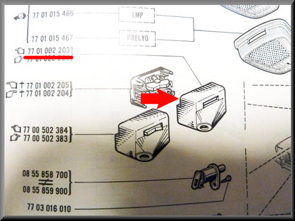 Reading lamp cover – Renault 16 TX – OEM 7701002203