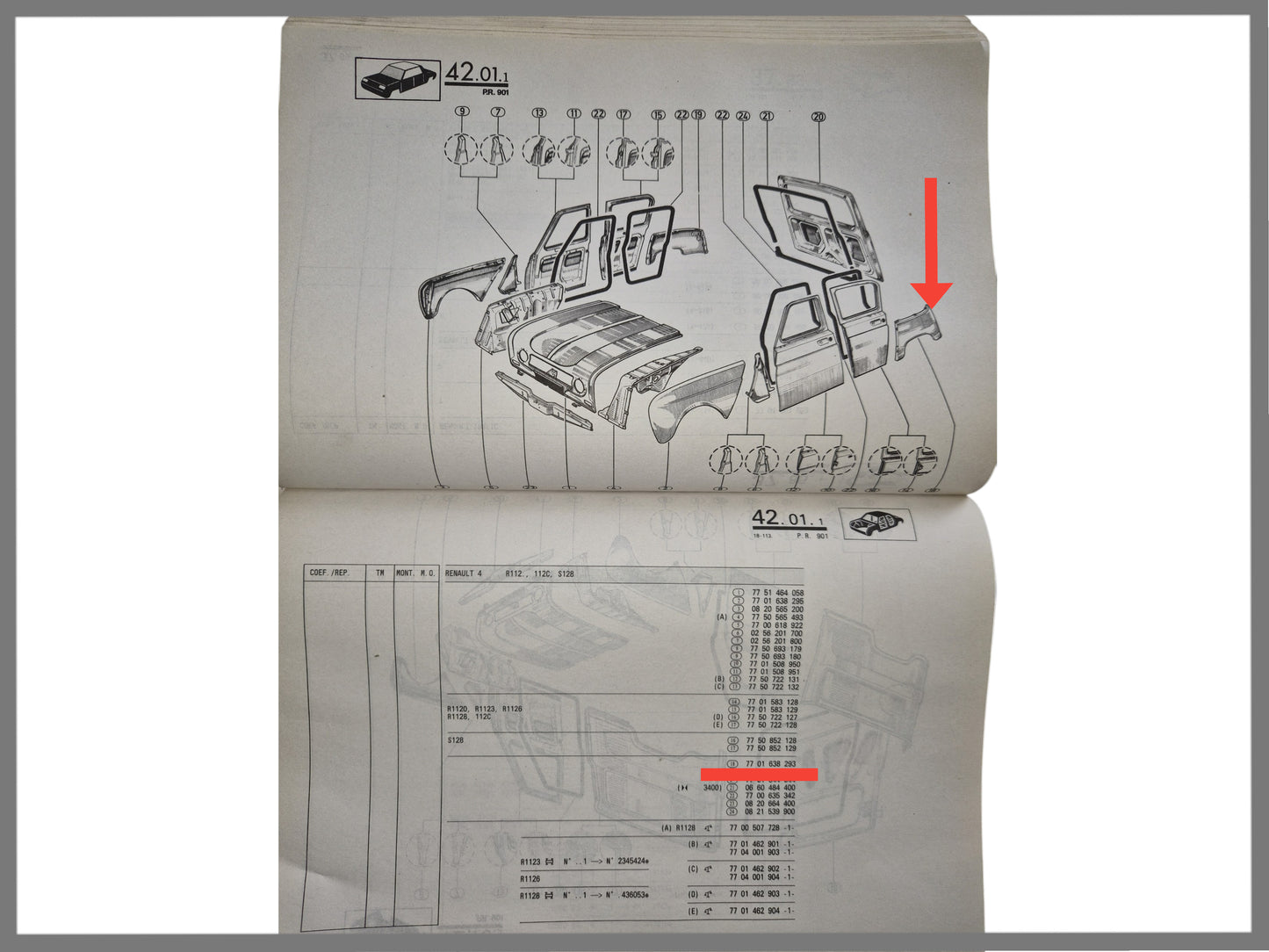 Spatbord achterzijde links - Renault 4 - OEM 7700638293