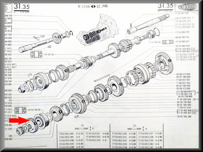 Pignon de 5ème vitesse (31 dents) – Renault 16 – OEM 7700611901