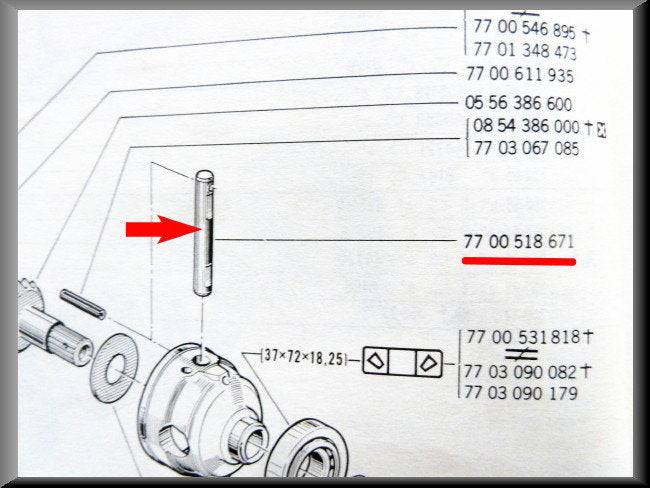 Borgpen differentieel – Renault 12 – OEM 7700518671