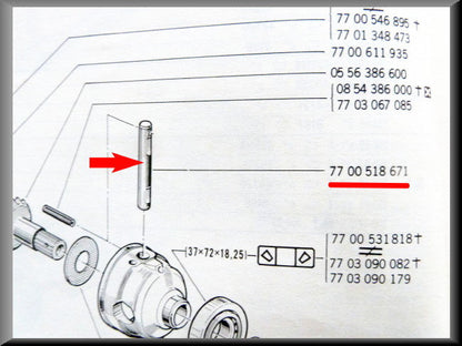 Borgpen differentieel – Renault 12 – OEM 7700518671