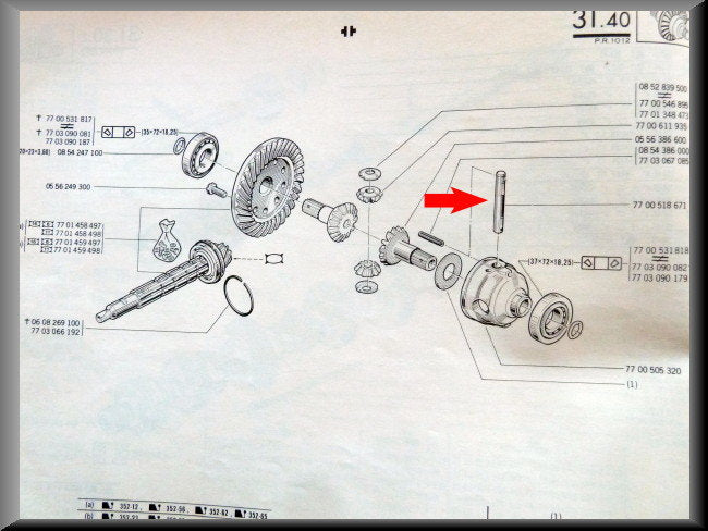 Borgpen differentieel – Renault 12 – OEM 7700518671