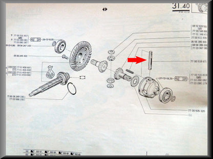Borgpen differentieel – Renault 12 – OEM 7700518671