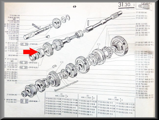Eindlager primaire as (20-52-22-25 mm) – Renault 12 – Renault 16 -  OEM 7703090180