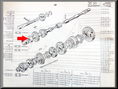 Eindlager primaire as (20-52-22-25 mm) – Renault 12 – Renault 16 -  OEM 7703090180