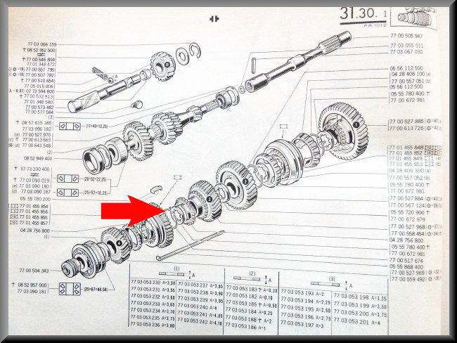 Synchro ressort de verrouillage 3e et 4e vitesse – Renault 12 – Renault 16 - OEM 7700517674