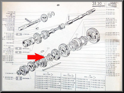 Synchro ressort de verrouillage 3e et 4e vitesse – Renault 12 – Renault 16 - OEM 7700517674