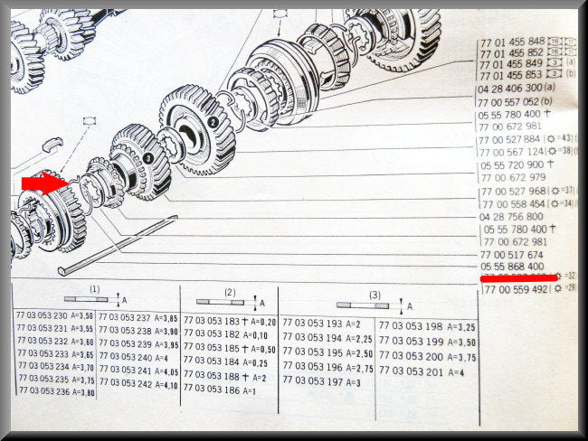 Synchro ressort de verrouillage 3e et 4e vitesse – Renault 12 – Renault 16 - OEM 7700517674