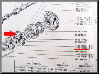 2nd gear cog (38 teeth) – Renault 12 – Renault 16 - OEM 7700563063