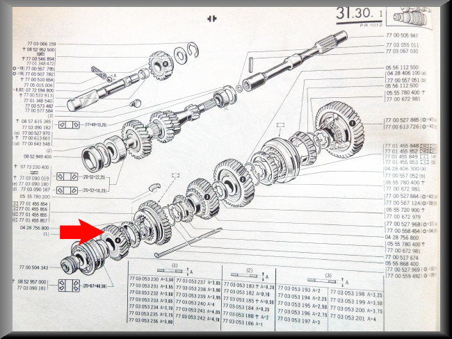 Pignon 4e vitesse (32 dents) – Renault 12 – Renault 16 - OEM 7700527969